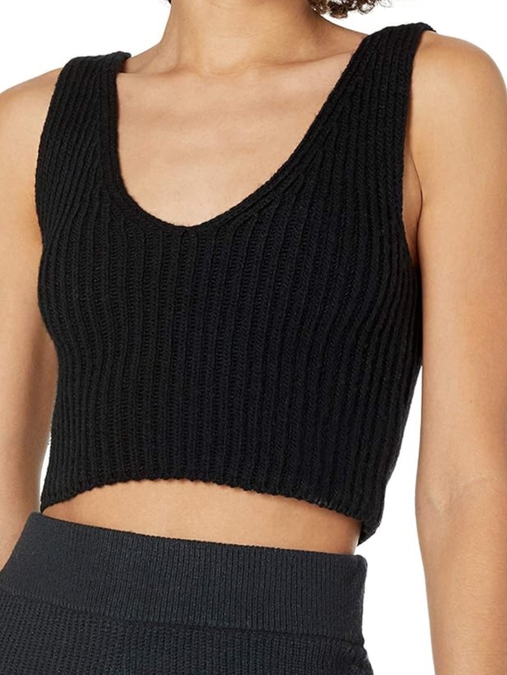 THE DROP Ribbed Cropped Sweater Tank / Camisole in Black. Never worn